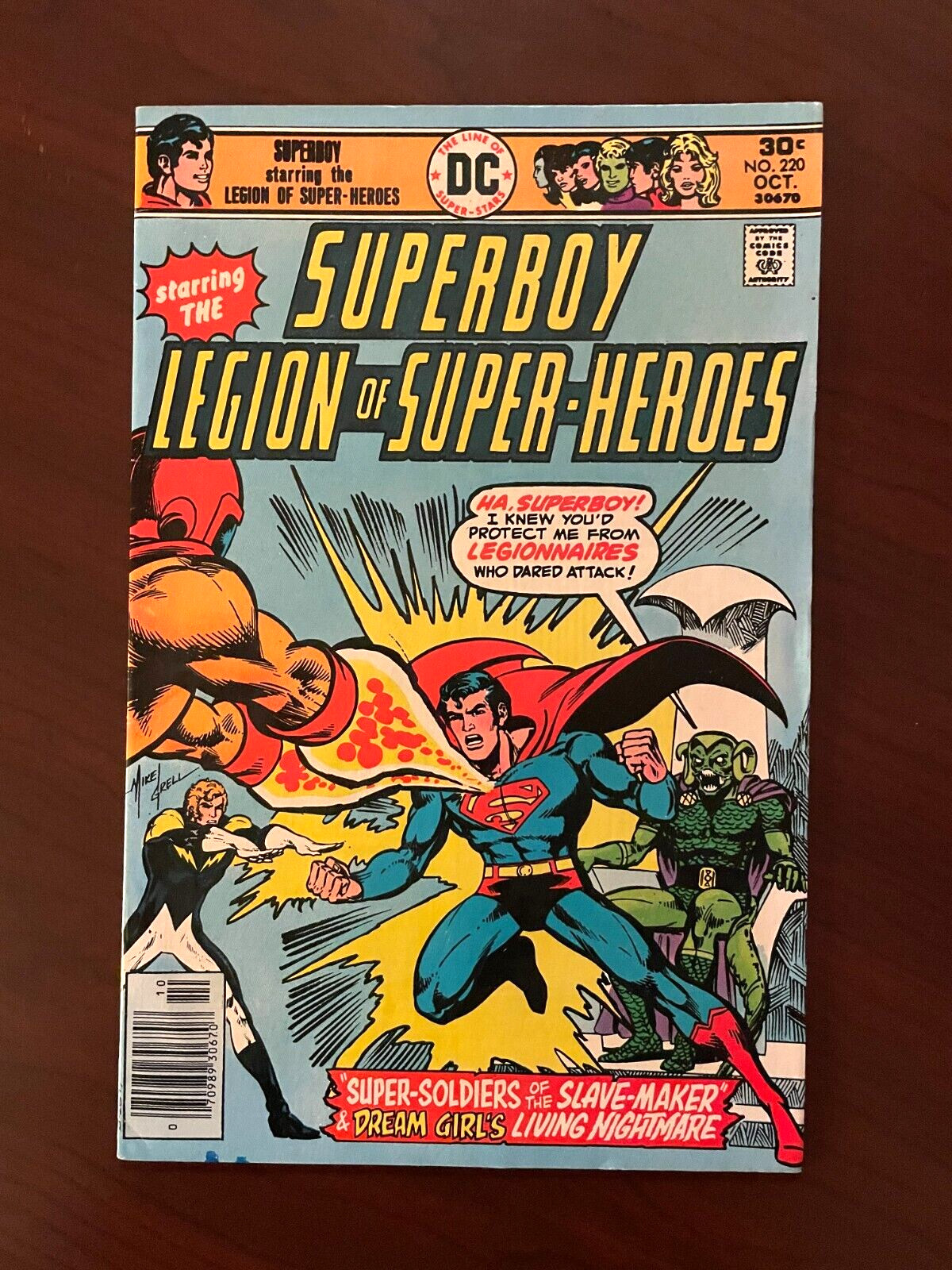 Superboy #220 (DC 1976) Legion of Super-Heroes Mike Grell Bronze Age 7.5 VF-