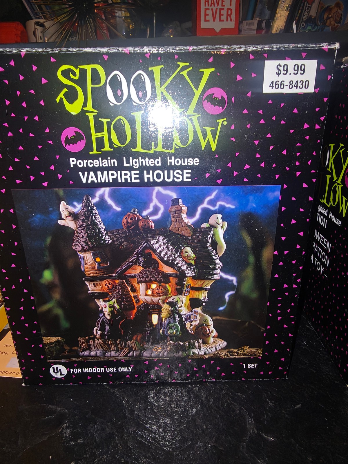 Spooky Hollow Vampire House Porcelain Lighted House Vintage Halloween