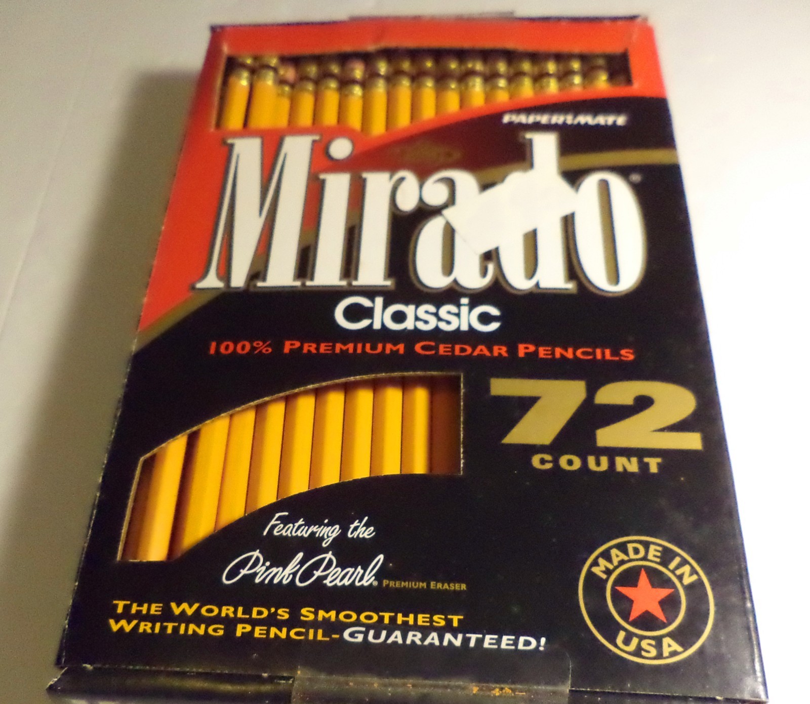 PAPERMATE MIRADO CLASSIC 72 PREMIUM CEDAR PENCILS MADE IN USA NEW