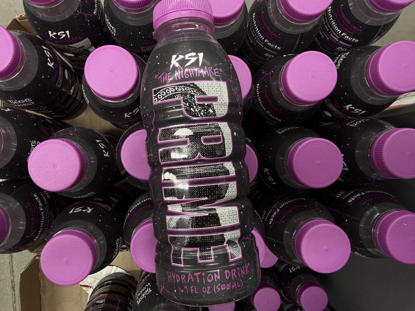 Sealed Prime Hydration New KSI The Nightmare Strawberry Cream 2025 Bottle Drink