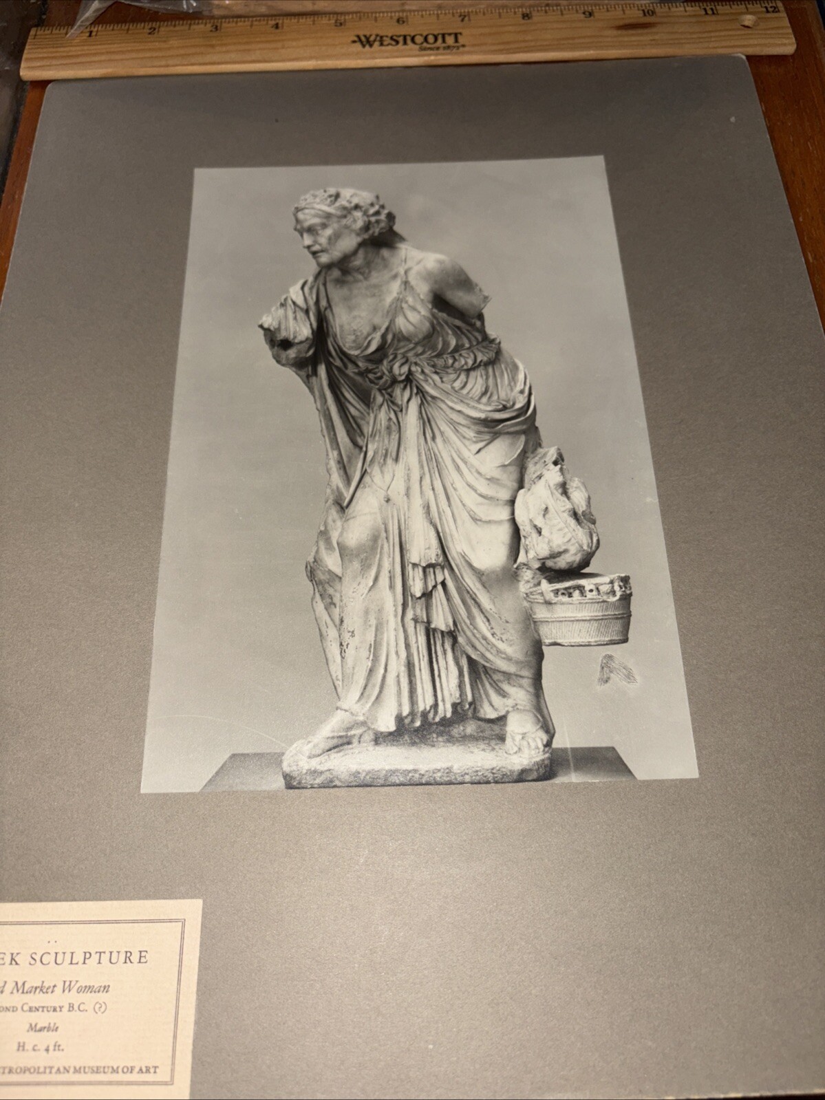 Antique Old Market Woman Greek Sculpture Mounted Photo Metropolitan Museum Met