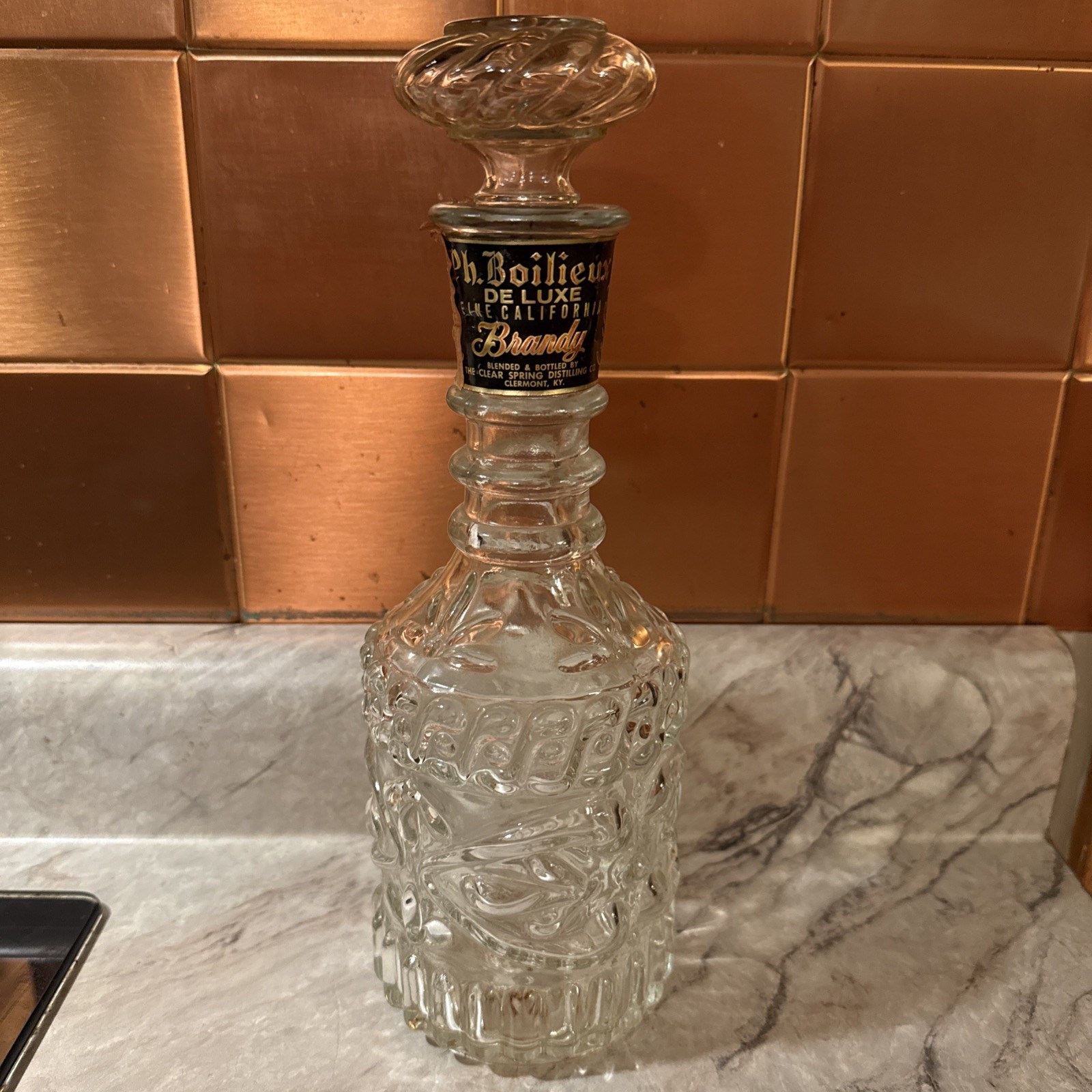 Vintage Ph Boilieux Brandy Glass Decanter