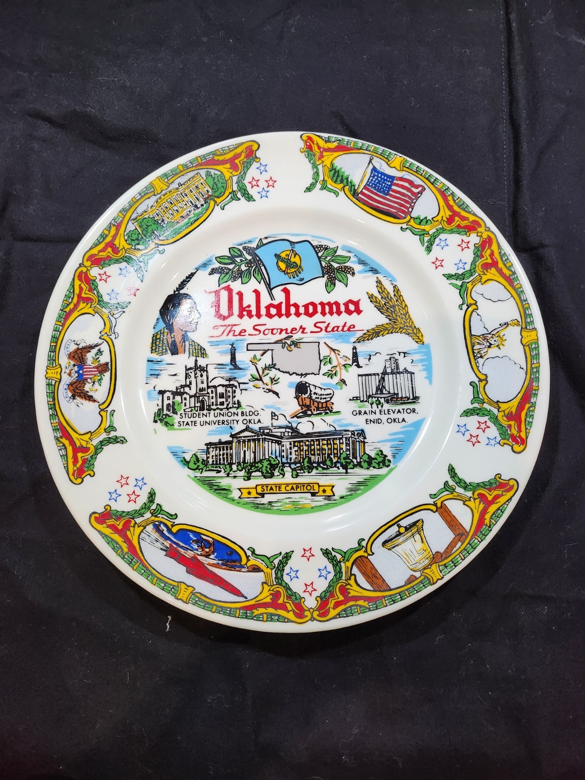 Vintage 1976 Collector\'s Plate Of State Of Oklahoma Bicentennial Series LE