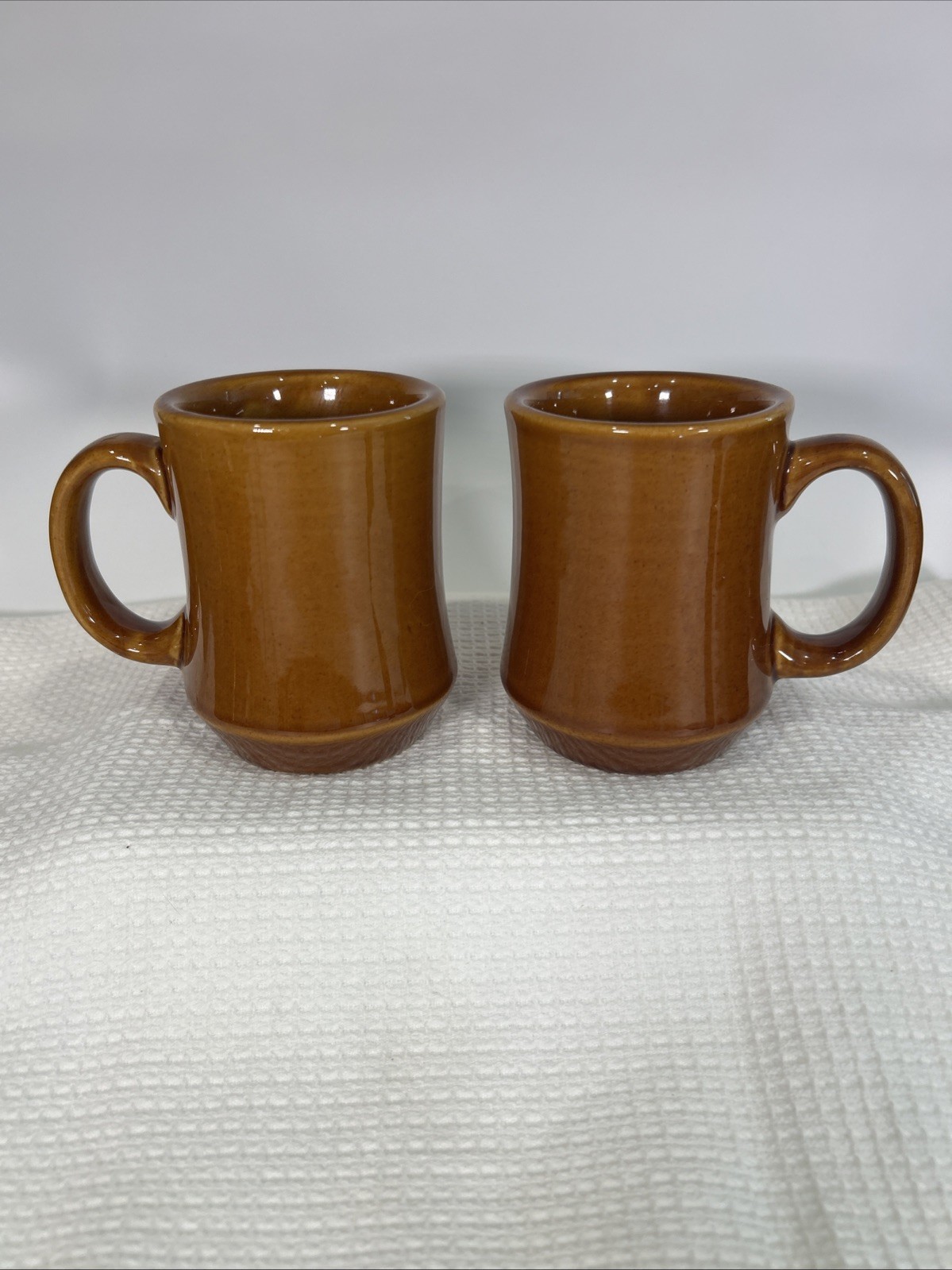 Set of 2 Diner Mugs Brown Ceramic Restaurant Ware Americana Classic