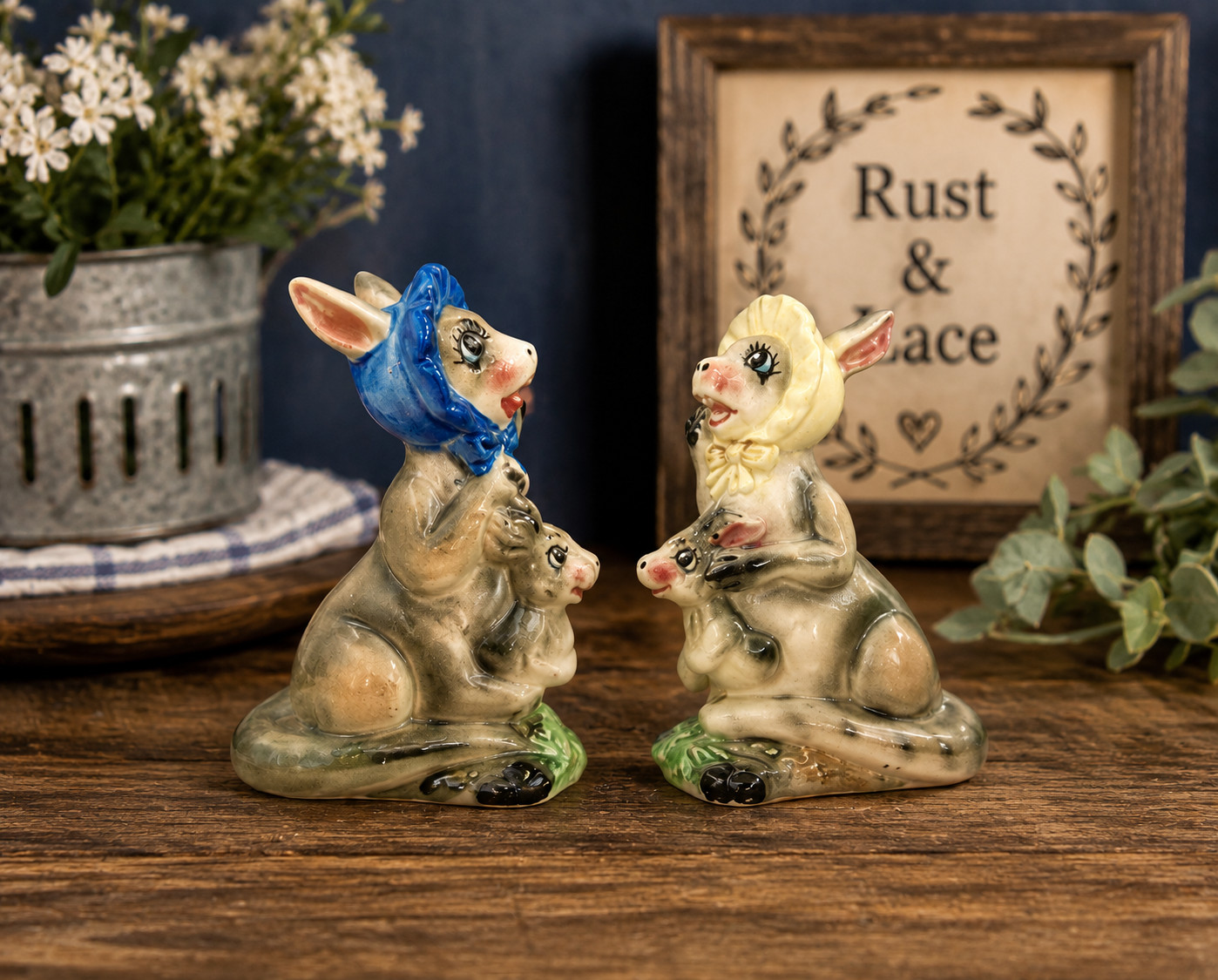 Vintage Japan Anthropomorphic Kangaroo Salt Pepper Shakers