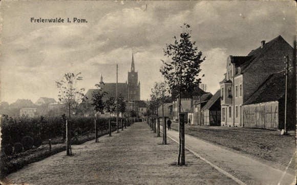 Postcard Chociwel Freienwalde in Pomerania, street section - 4875182