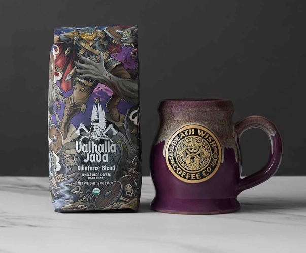 Death Wish Coffee Co. 2026 LE Valhalla Java Mug & Odinforce Blend Beans Bundle
