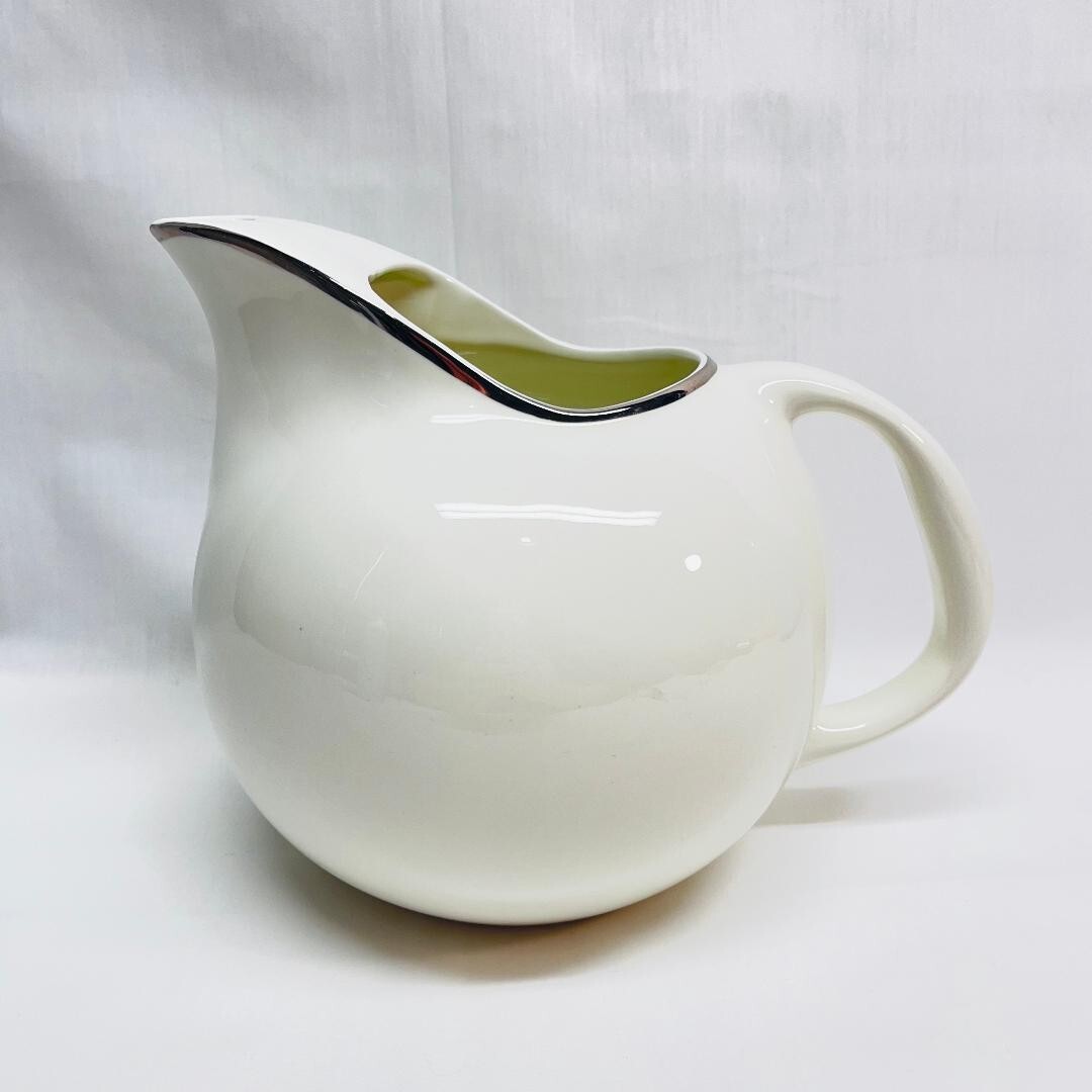 Vtg Pitcher Ballerina By Universal 22 Kt Rim Ice Lip Pottery 4