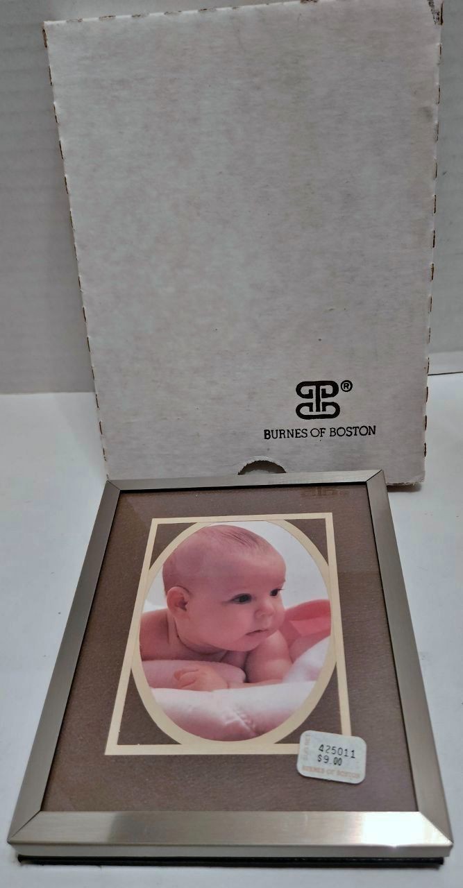 Vintage Burnes of Boston Metal Picture Frame~ 3x5 Photo~Silver & Gold Color~ NWT