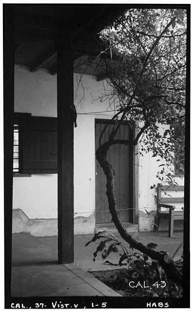 San Luis Rey California Casa de Rancho Guajome 1936 Patio Corridor Detail HABS