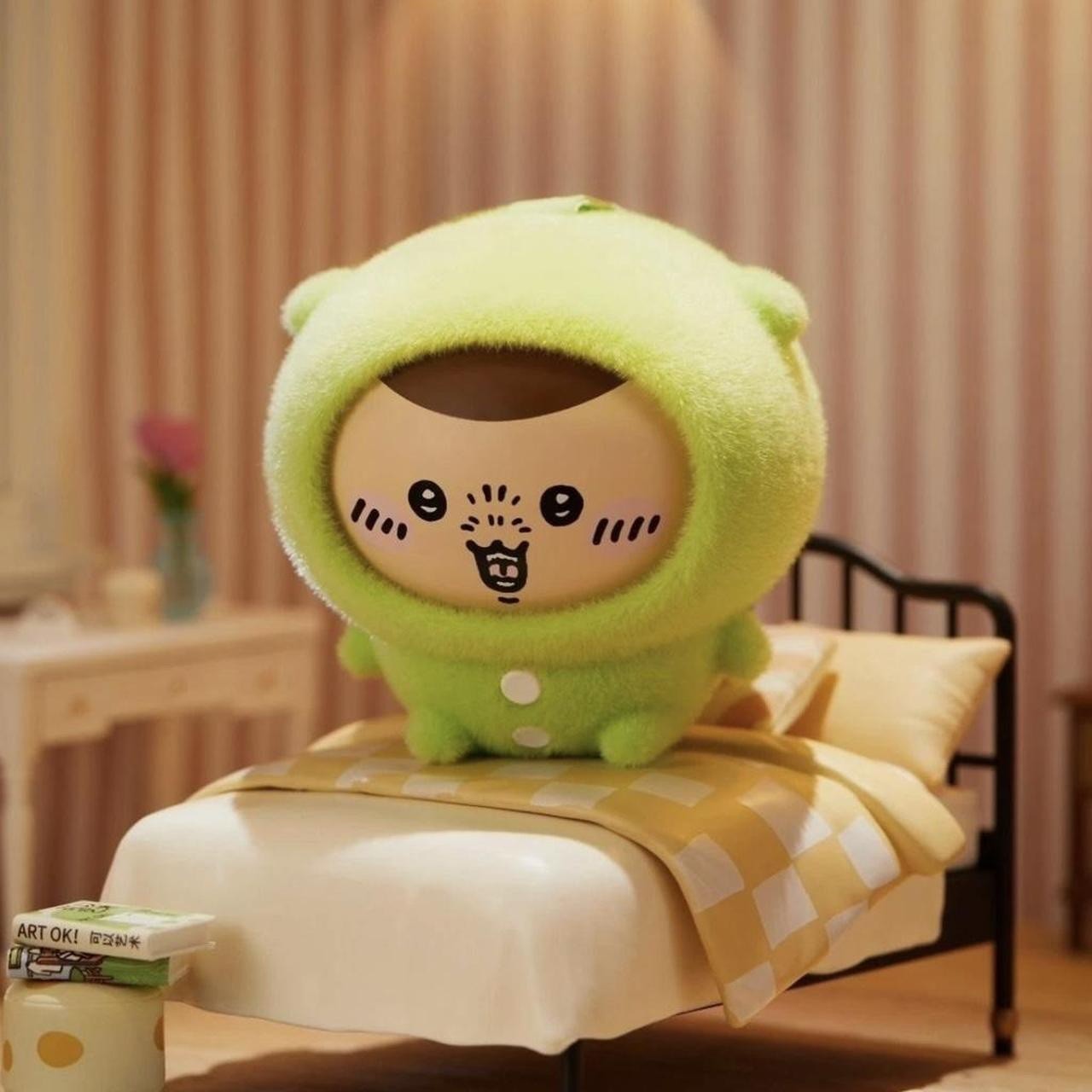 KURIMANJU Chiikawa Fuzzy Pajama Face MINISO Changing Keychain OPENED Blind Box 