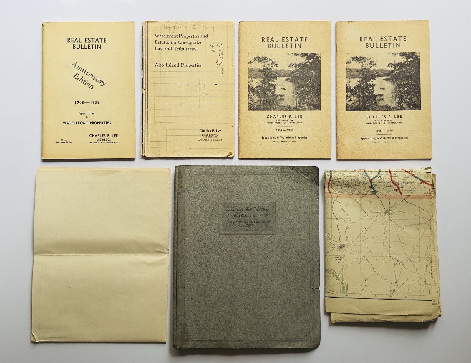 1939 Annapolis MD Real Estate Bulletin Map Archive Photo Ledger Anne Arundel Co