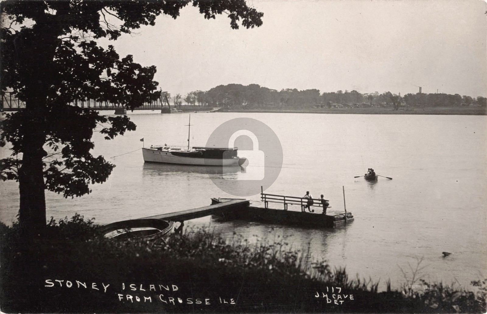 Stoney Island From Grosse Isle MI Michigan RPPC Photo Postcard COPY