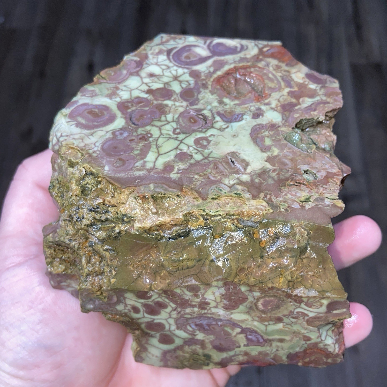 Spiderweb Jasper Rough (3 Lb 6.87 Oz) Electric Green Old Stock