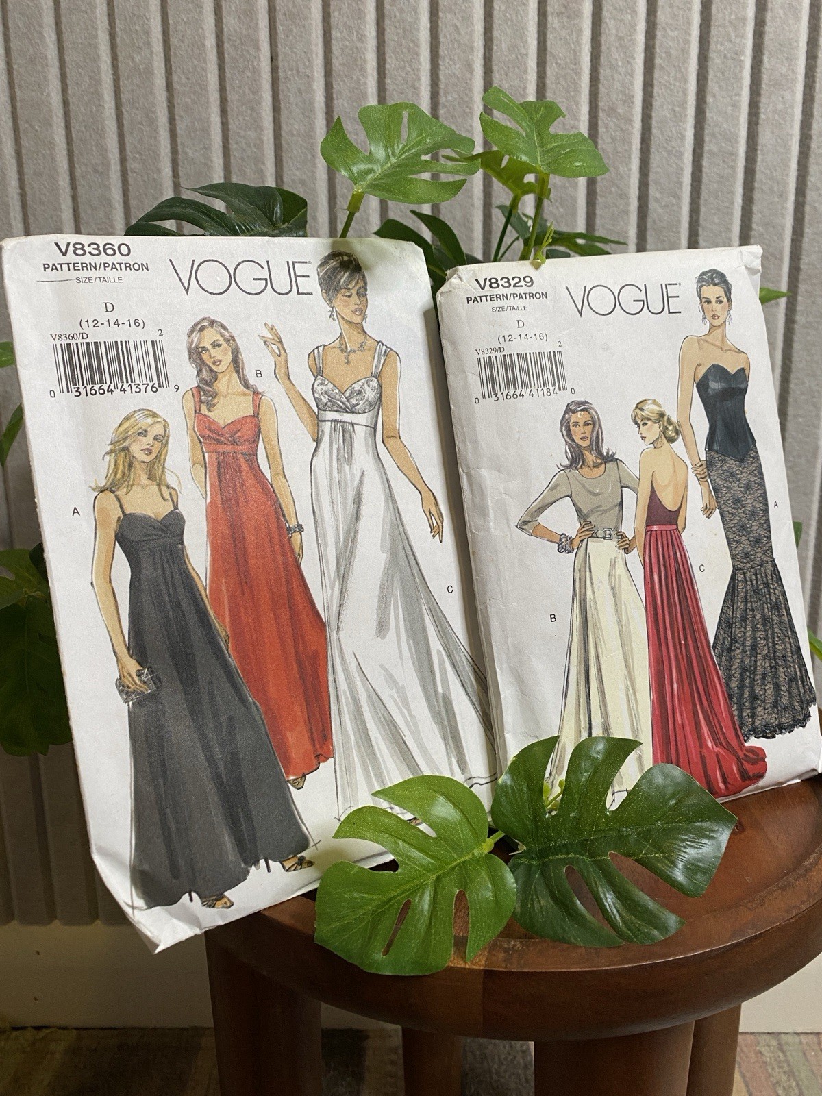 VTG uncut Vogue Sewing Patterns Women's Pattern Lot 2 Dresses Gowns V8329 V8360