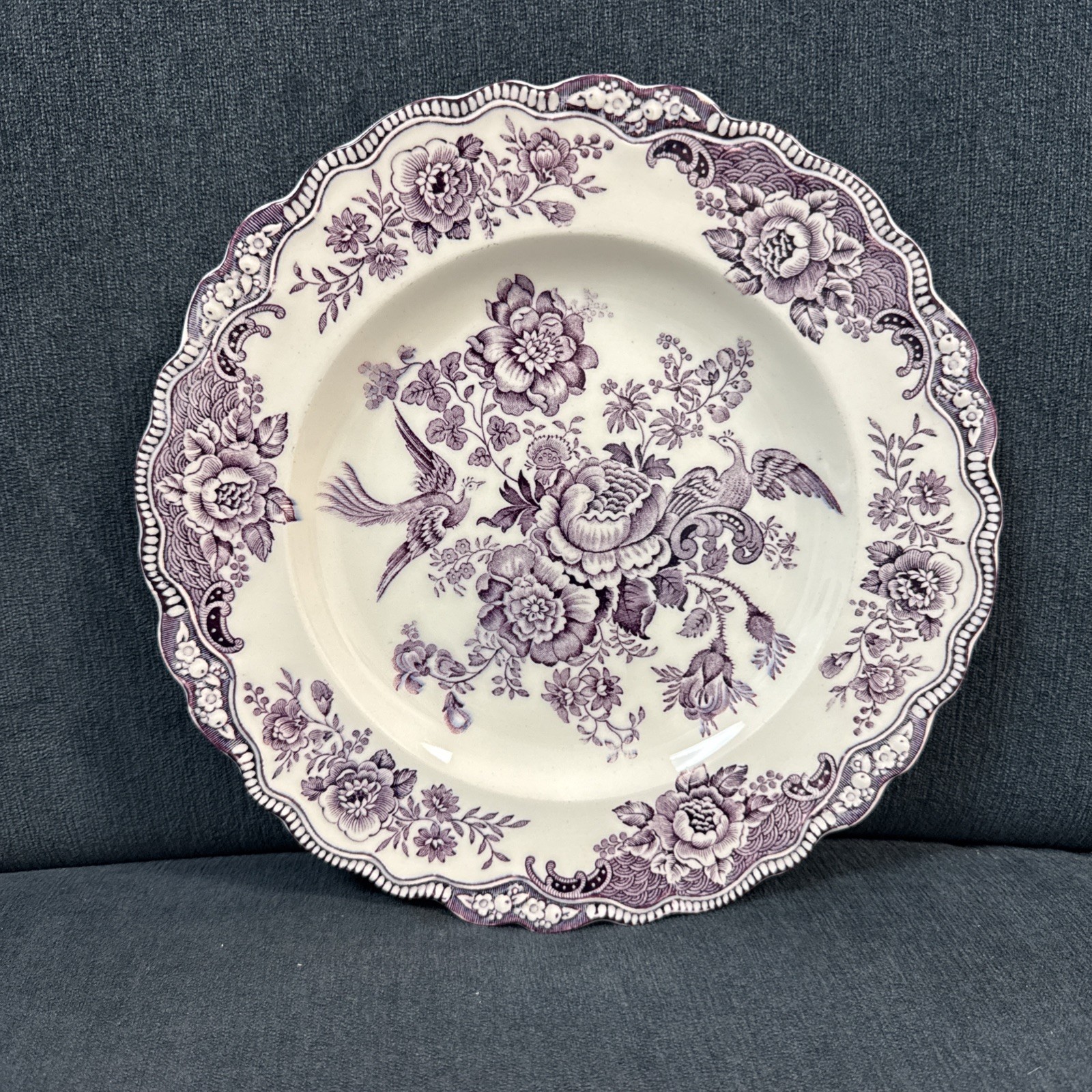 Vintage Antique Crown Ducal Bristol Mulberry Purple Dinner Plate 9 3/4\