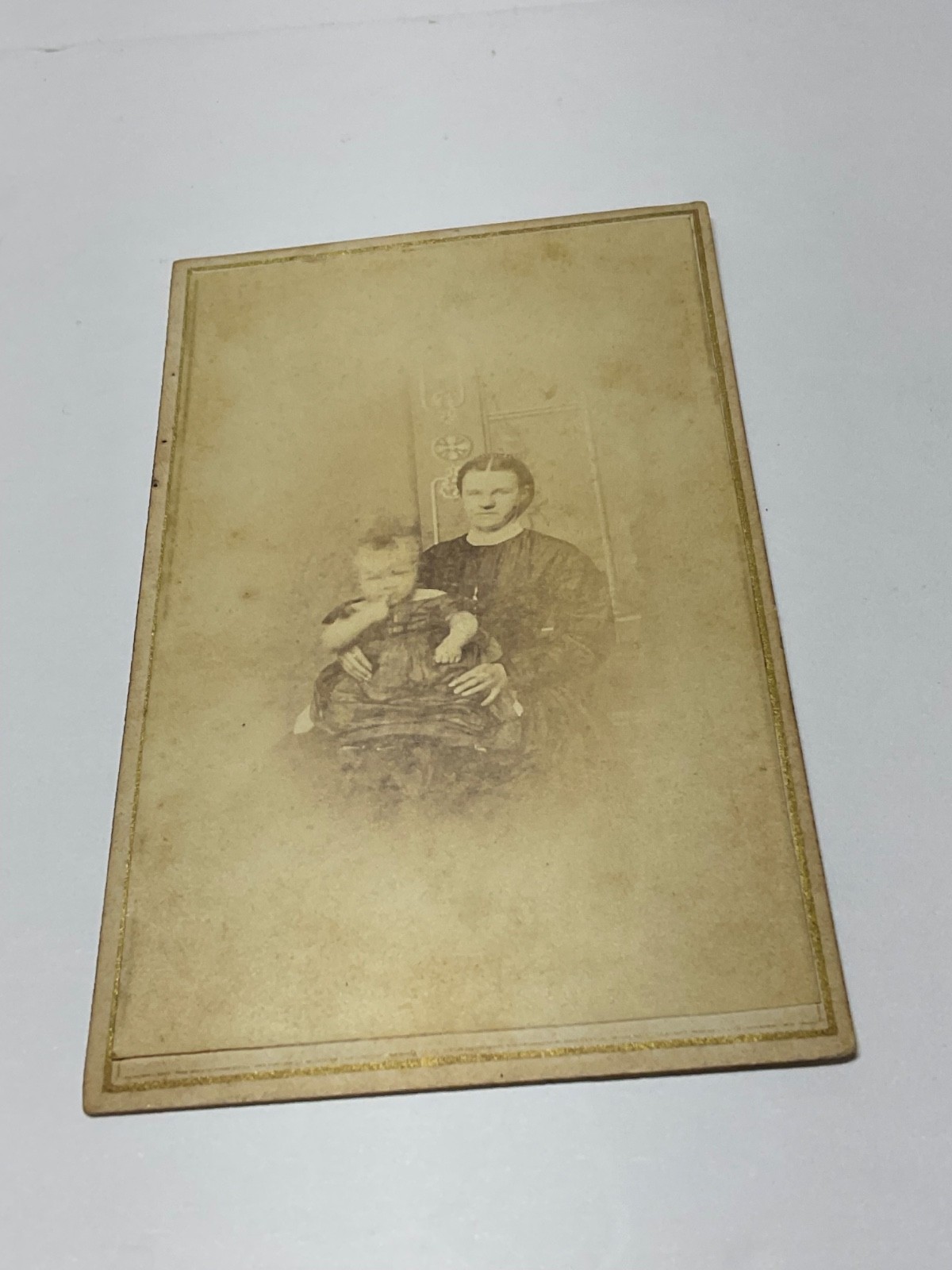 CIVIL WAR ERA CDV CLERGY  HOLDING CHILD TRUST IN GOD DEAR BROTHER NOTE CHAIR