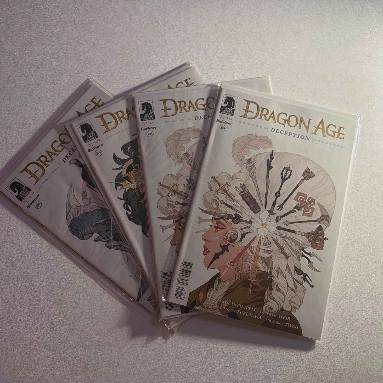 Dragon Age DECEPTION 1st Edition Issues: 1-3 Nunzio DeFilipps (2 copies of #1)