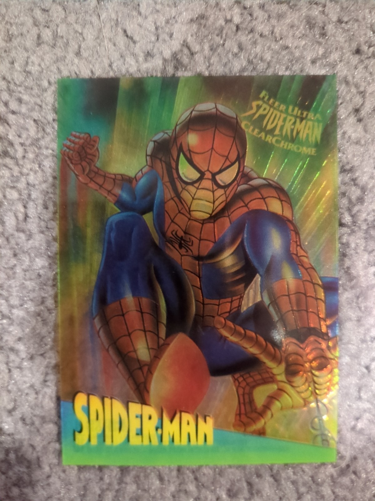  1995 Fleer Ultra Spider-Man Masterpieces Spider -Man Clear Chrome Card