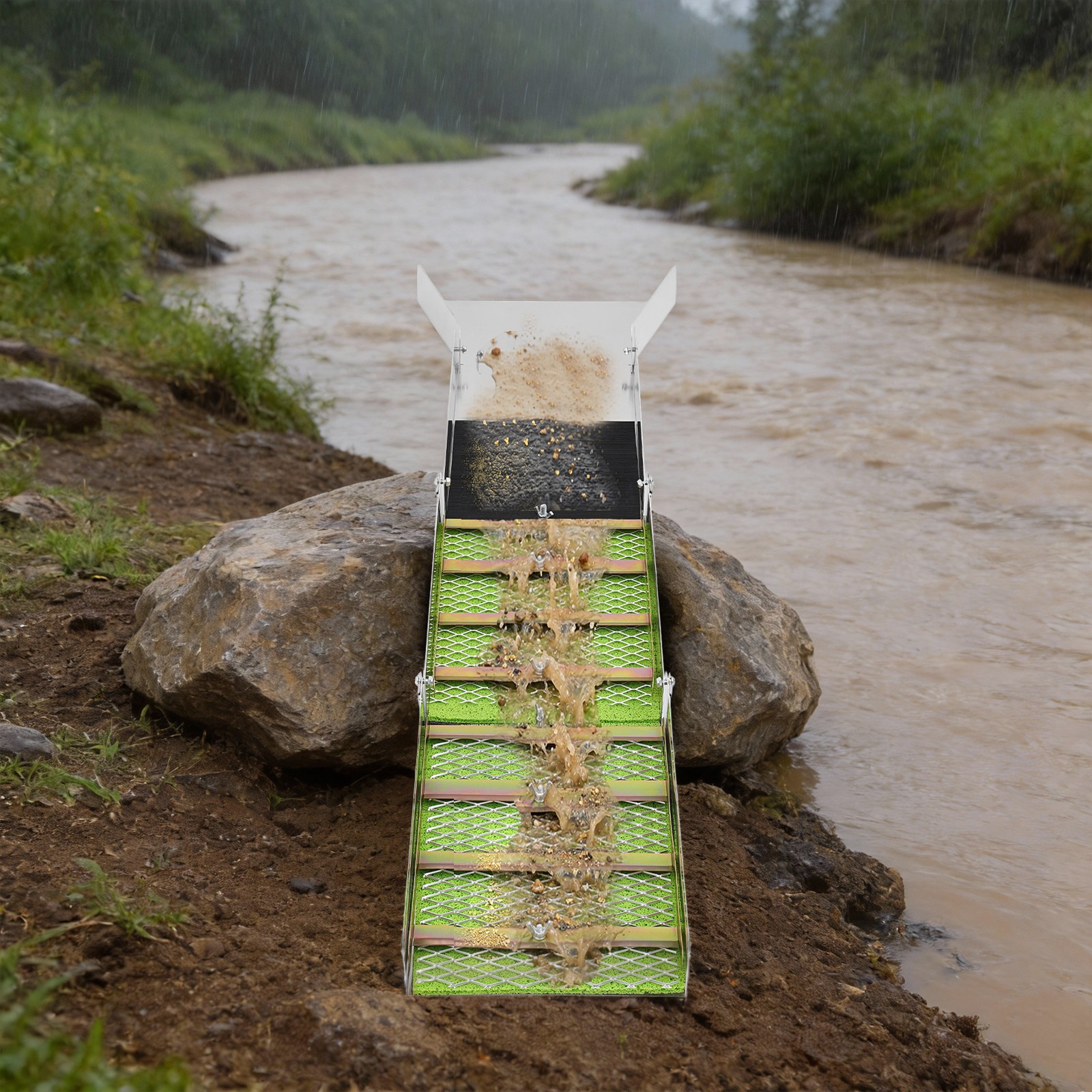 27pcs Set Gold Panning Kit With Sluice Box 50