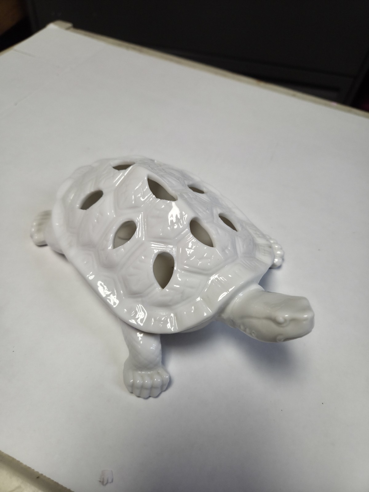 Large Ceramic Turtle Flower Frog 7” x 5  1/2”