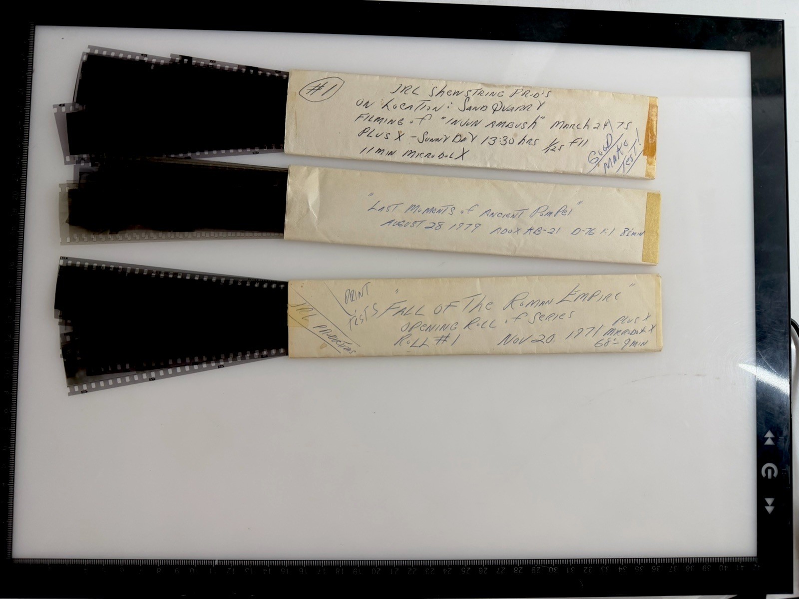 Lot 3 Vintage 35mm B&W Film Negatives JPL Productions Fall of Rome Empire 1970s