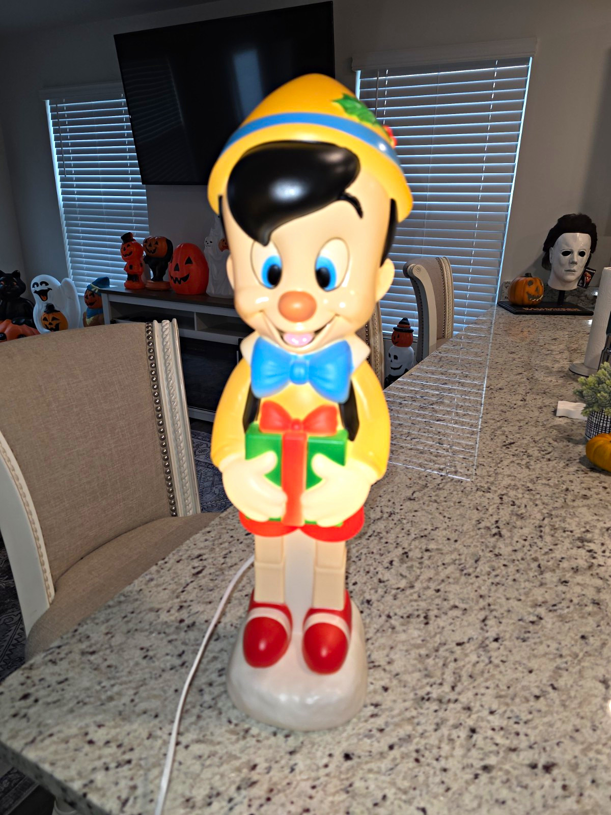 Blow Mold Decor Pinocchio With Christmas Gift 22\
