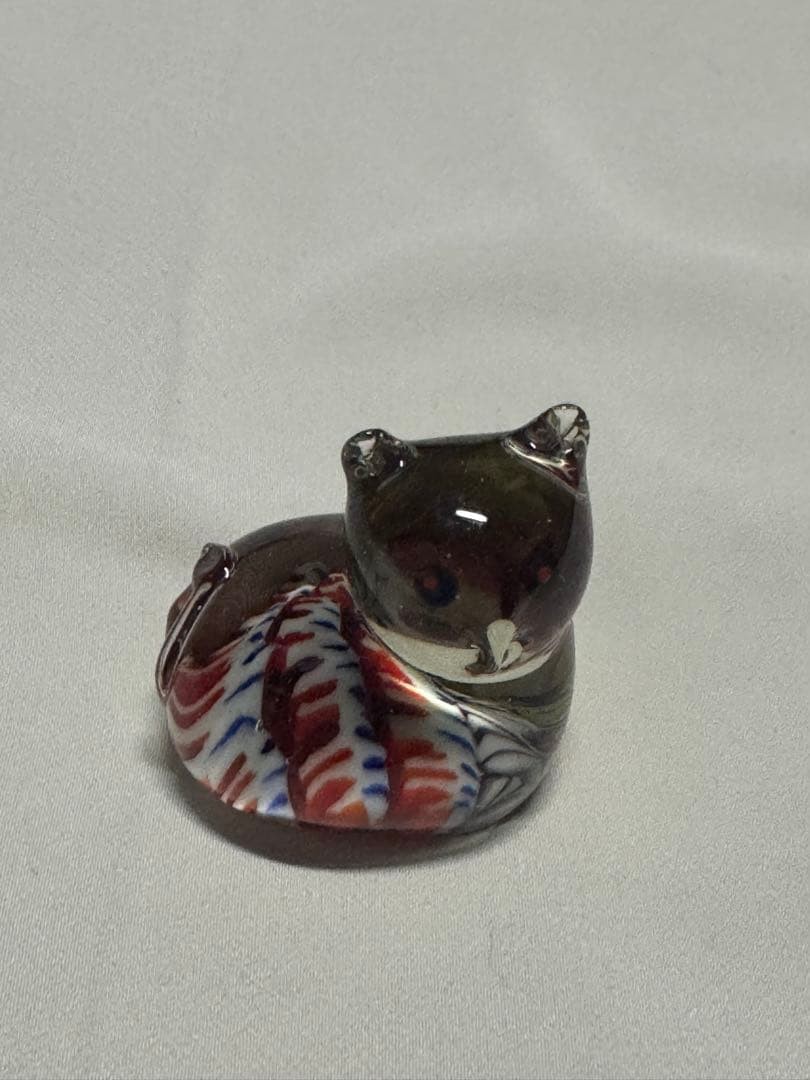 Glass Cat Figurine Handmade Glass Art Small Collectible Collectible