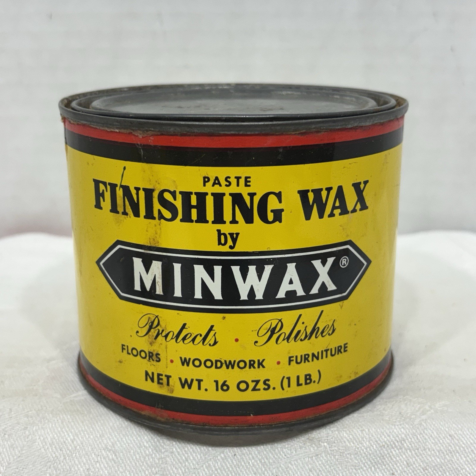 Vtg Minwax Paste Finishing Wax 1 Pound Can Original Formula 1980 1/2 Full