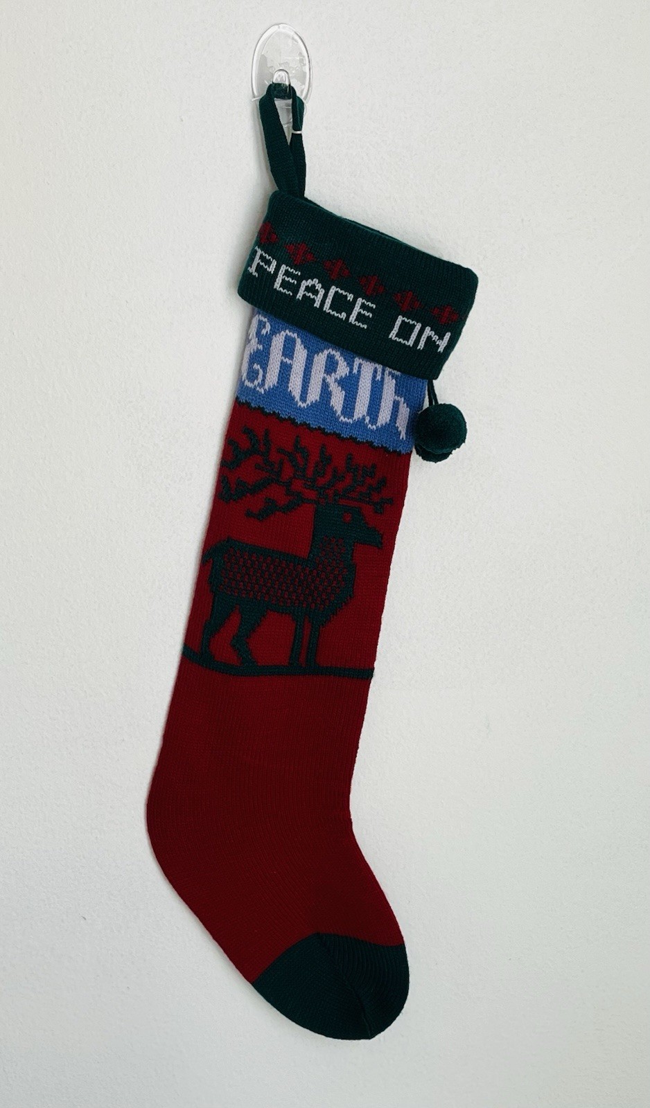 Vintage Dept 56 Christmas Stocking Xmas Sampler Peace On Earth 1984