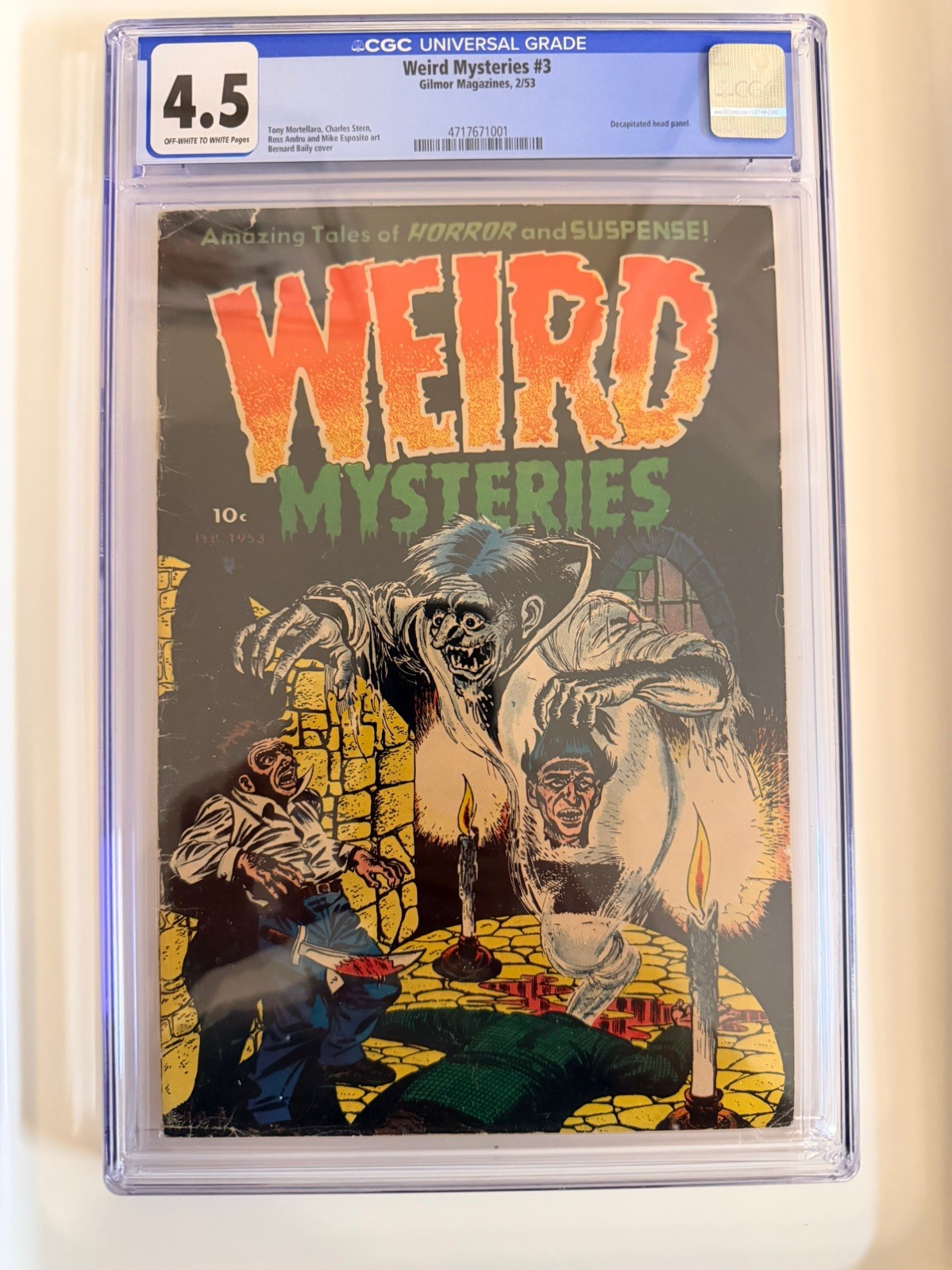 Weird Mysteries #3 CGC 4.5 OW-W 1953 Pre-Code Horror Bernard Baily Scarce