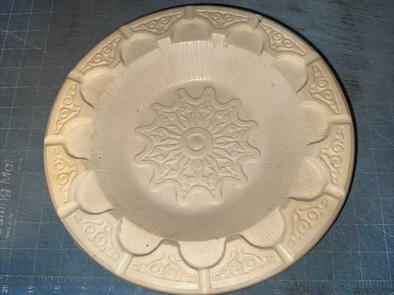 Large Mid Century Modern White Marble Ash Tray MCM 11.5” Very Rare