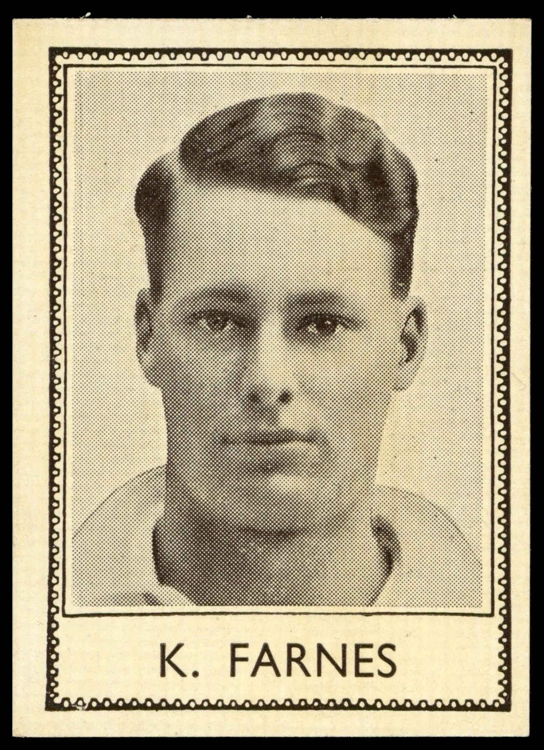 Barratt - \'Famous Cricketers (1937)\' (1937) - K. Farnes (Essex)