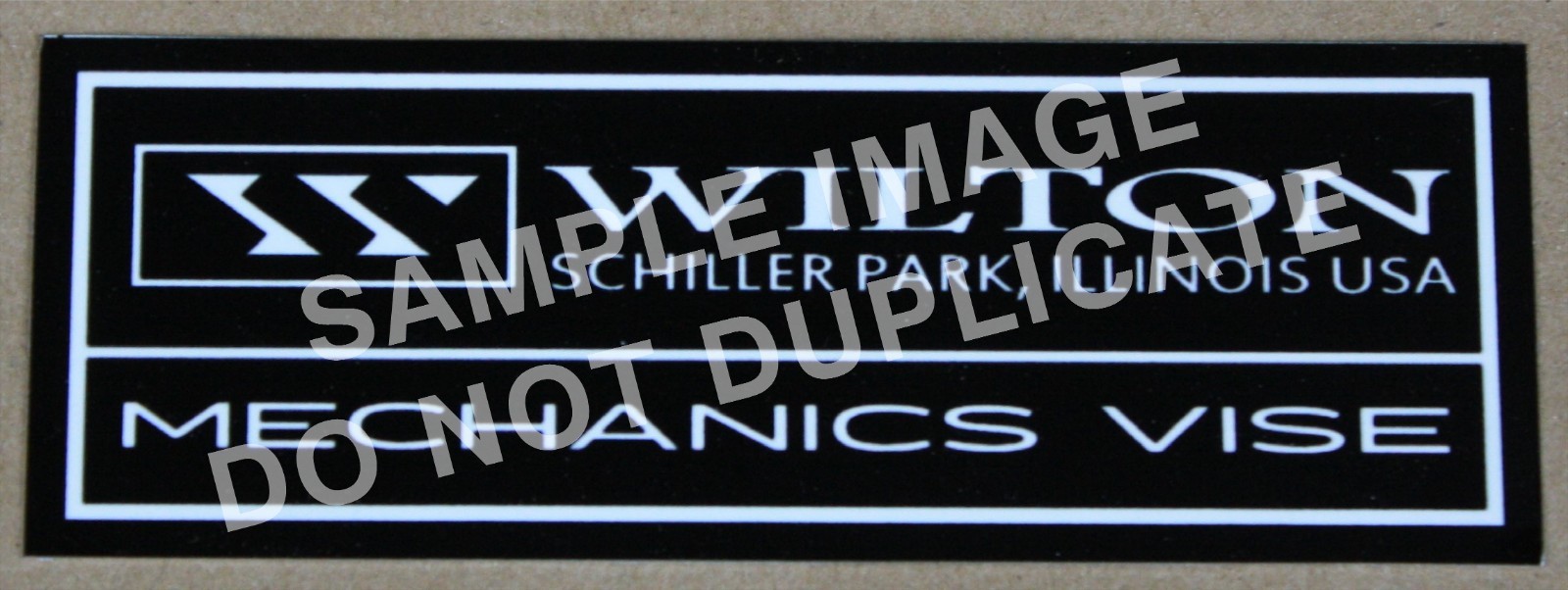 Wilton Vise Aluminum Side Plaques - Decal Sticker Badge Plaque Label Logo