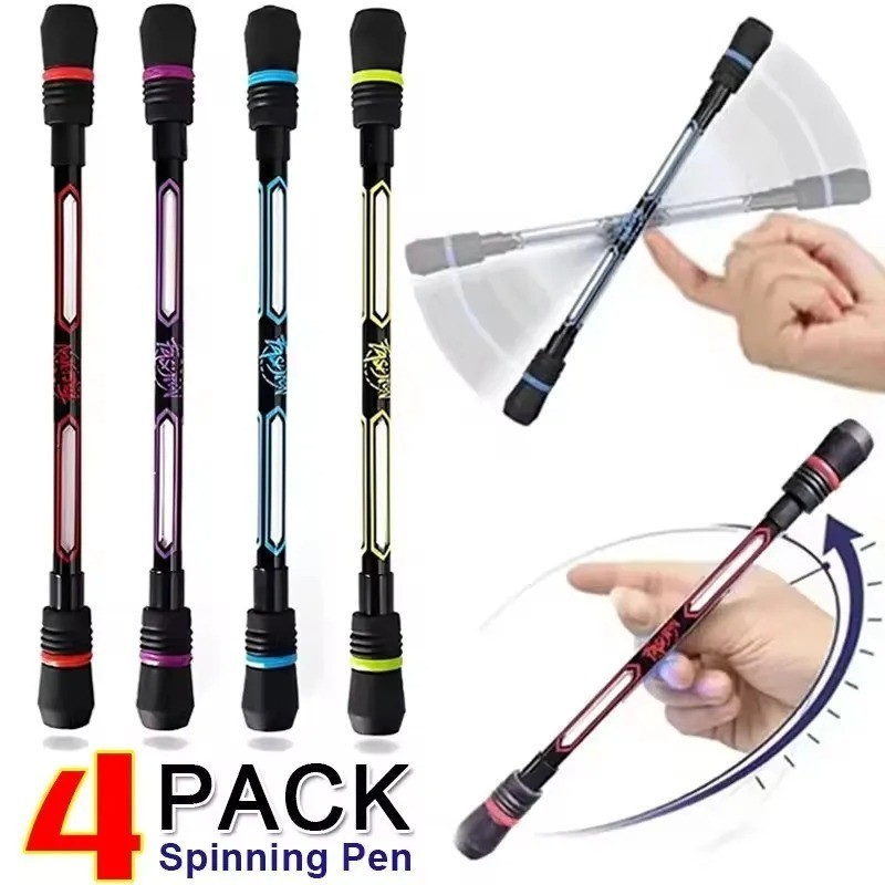4Pcs Spinning Pen Rolling Finger Rotating Pen Gaming Trick Pen Stress Releasin 4Pcs Spinning Pen Rolling Finger Rotating Pen Gaming Trick Pen Stress Releasin