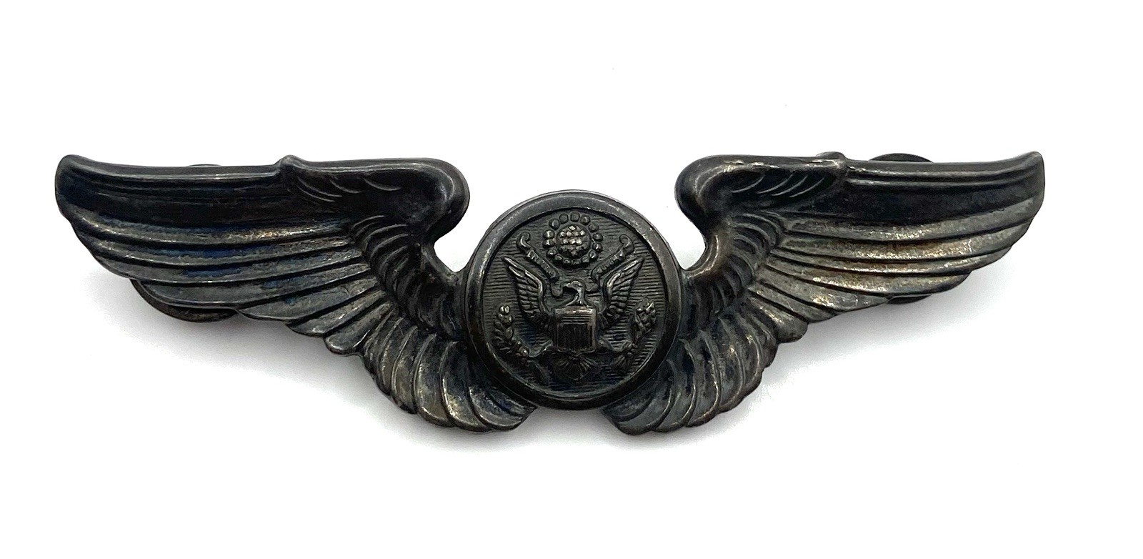 WWII Sterling Silver U.S.Army Aiir Force Air Crew Wings Military Pin 3'' Long