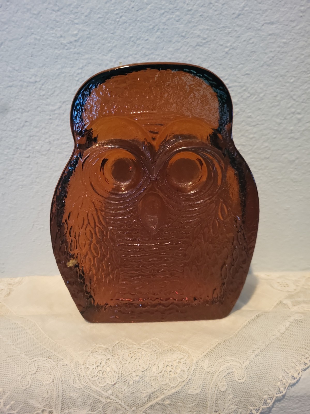 Vtg MidCentury 1960’s BLENKO Art Glass AMBER OWL Bookend #6813 By JOEL MYERSflaw Vtg MidCentury 1960’s BLENKO Art Glass AMBER OWL Bookend #6813 By JOEL MYERSflaw
