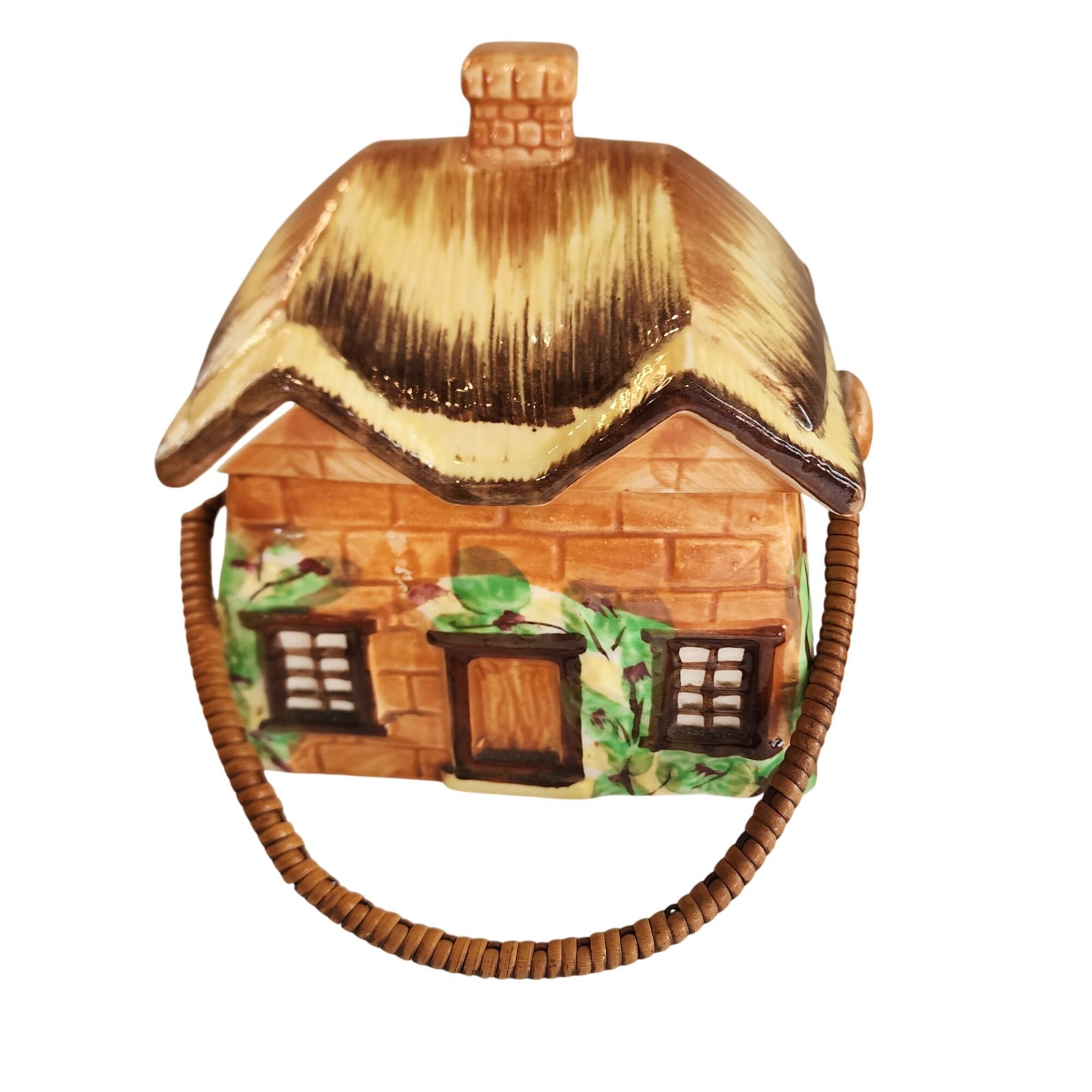 Vtg Occupied Japan Maruto Mu Cottage Ware Handled Biscuit Cookie Jar 1945-1952