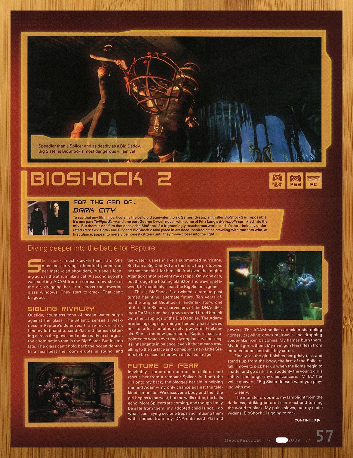 2009 Bioshock 2 Xbox 360 PS3 PC Print Ad/Poster Authentic Video Game Promo Art