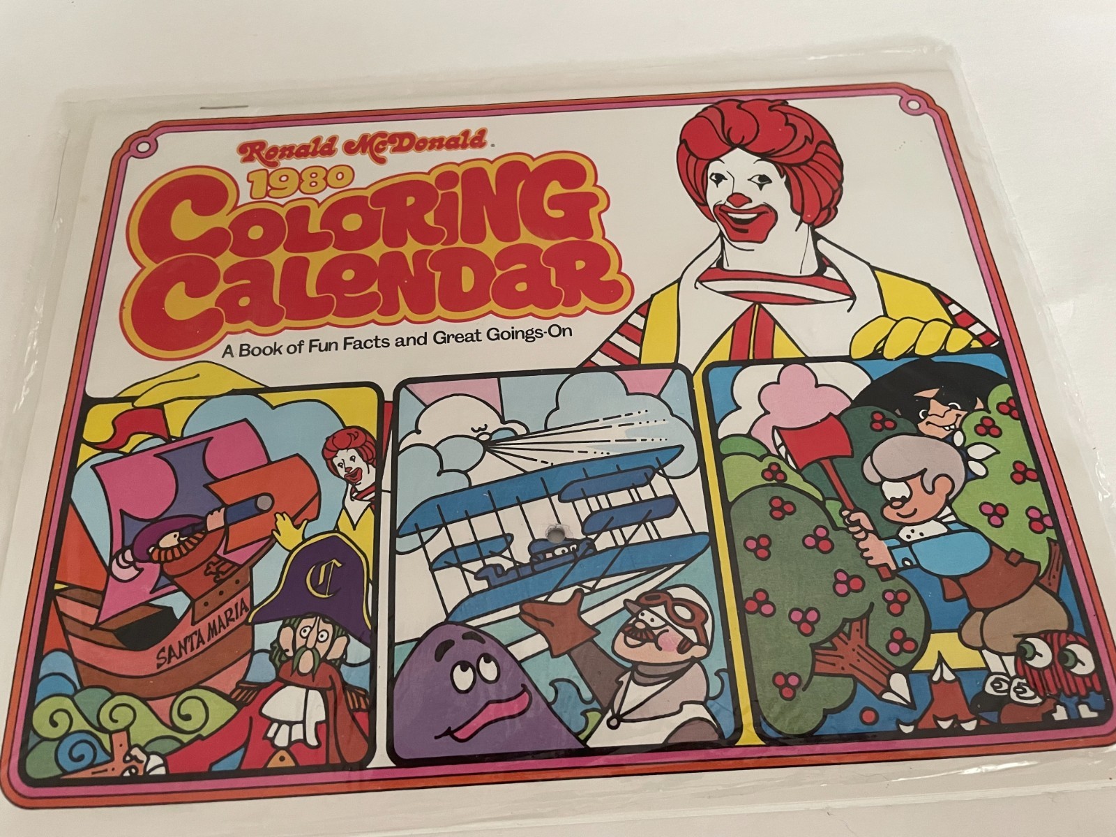 1980 RONALD MCDONALD Coloring Calendar- unused nos