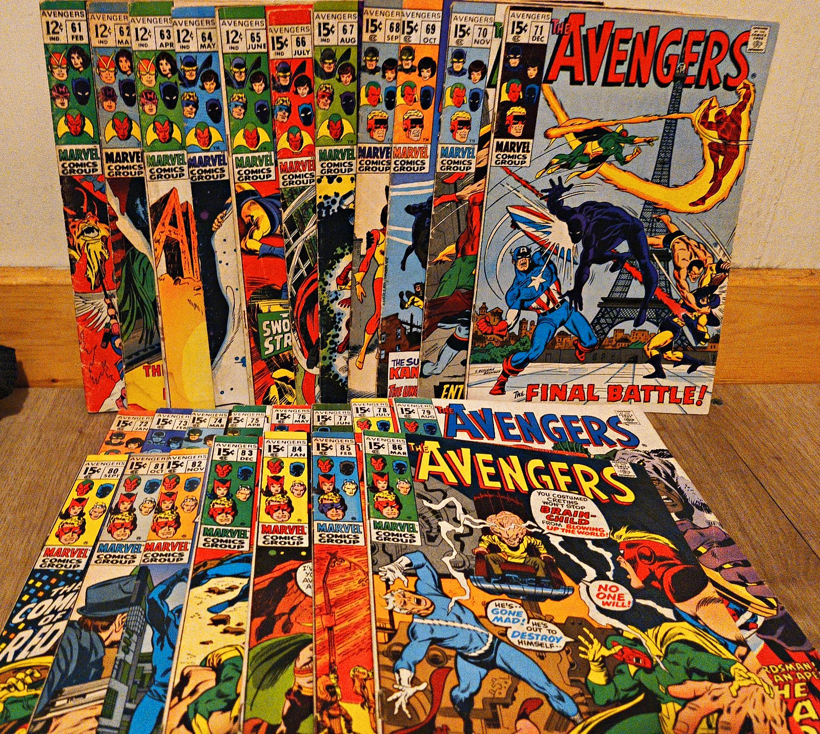 ⚡ Vintage Marvel Comics: The Avengers #61-#86 UNBROKEN Consecutive Run Lot ⚡