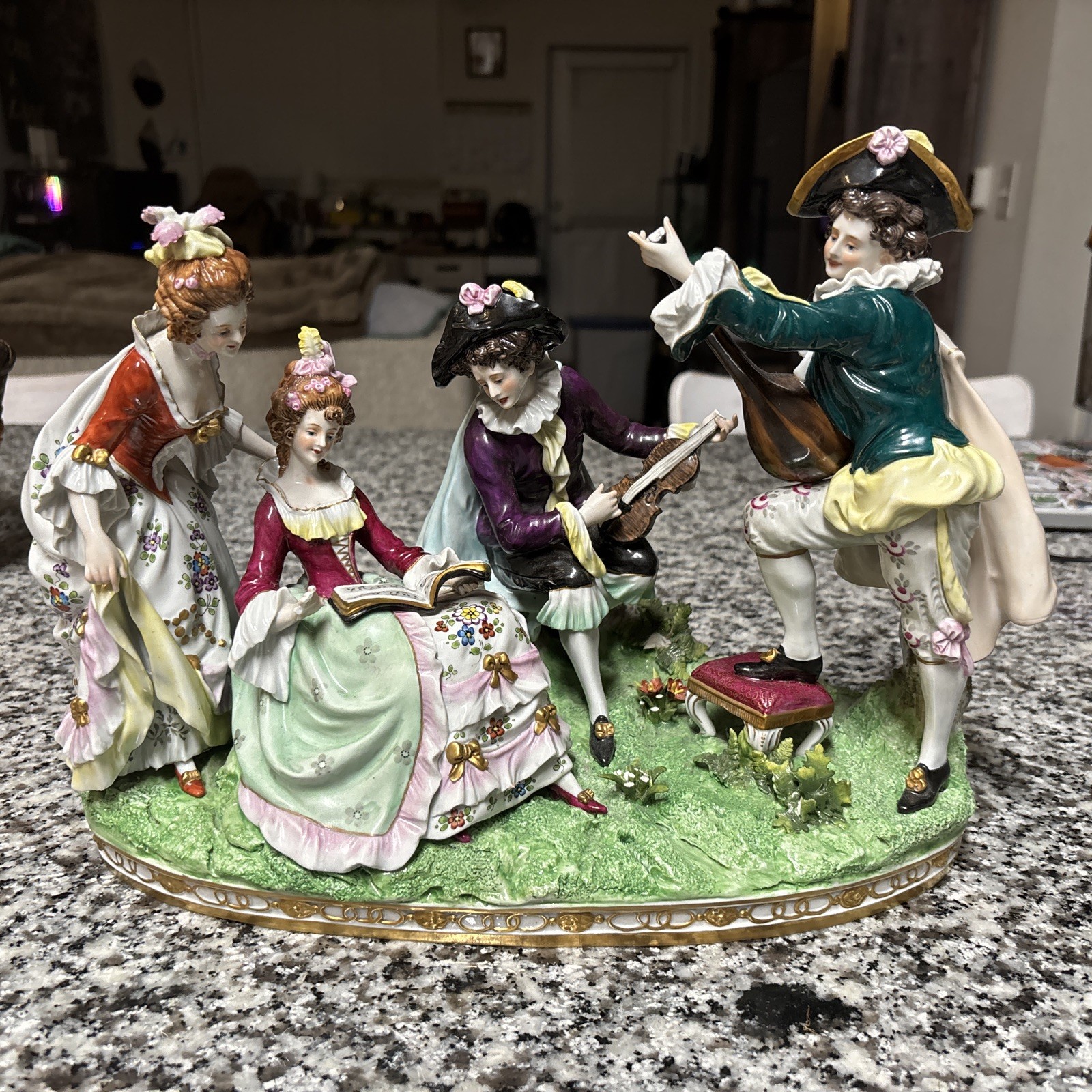 Large Antique German Scheibe Alshach Porcelain Figural Group \