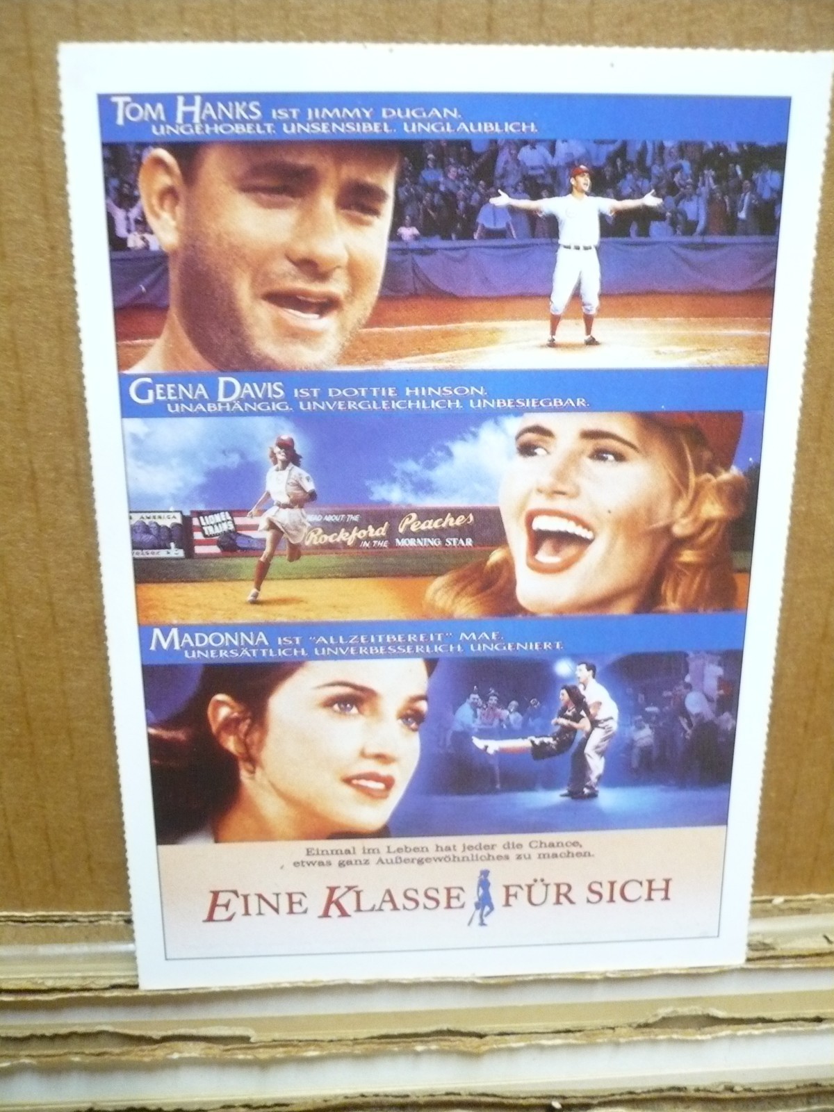 A LEAGUE OF THEIR OWN, film card [Tom Hanks, Geena Davis, Madonna]