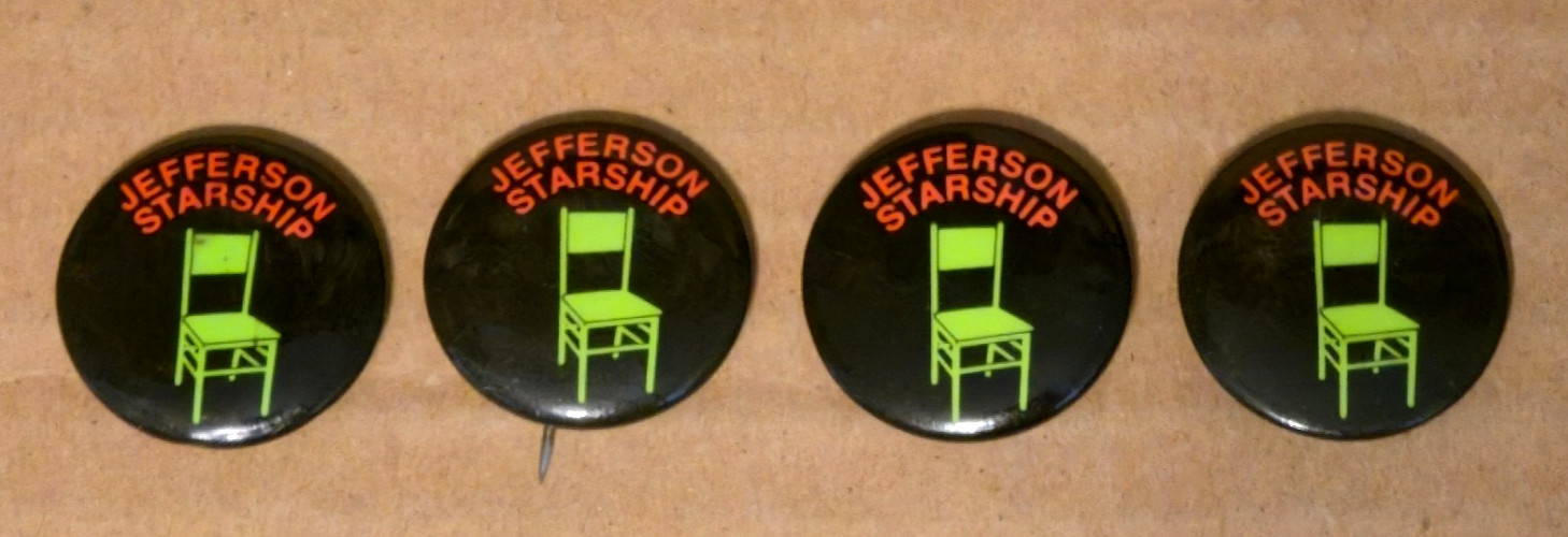 (Lot of 4) Vintage JEFFERSON STARSHIP Nuclear Furniture Promo Pinback Button 1\