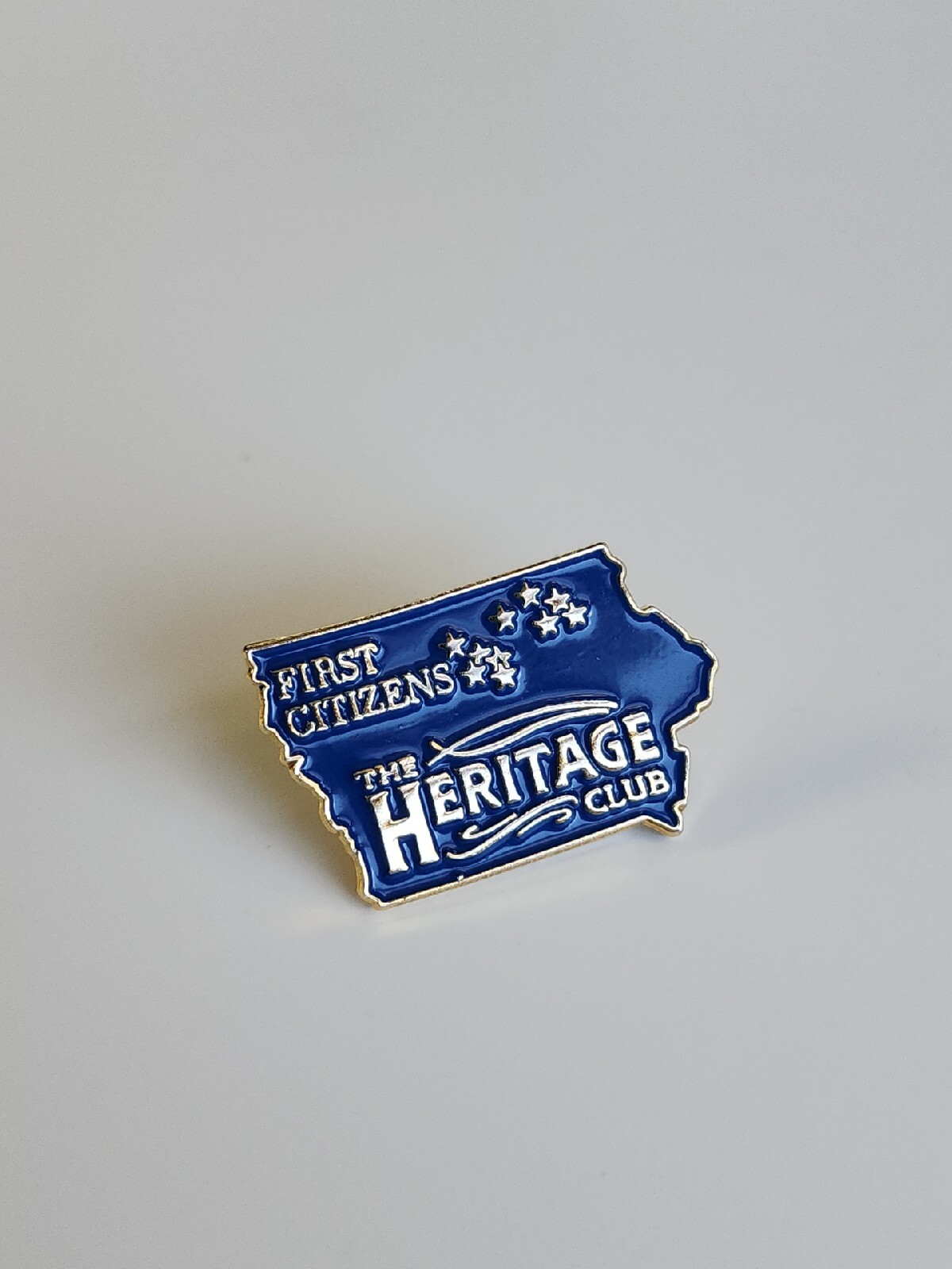 First Citizens The Heritage Club Lapel Pin Iowa Map Shaped Bank Marketing