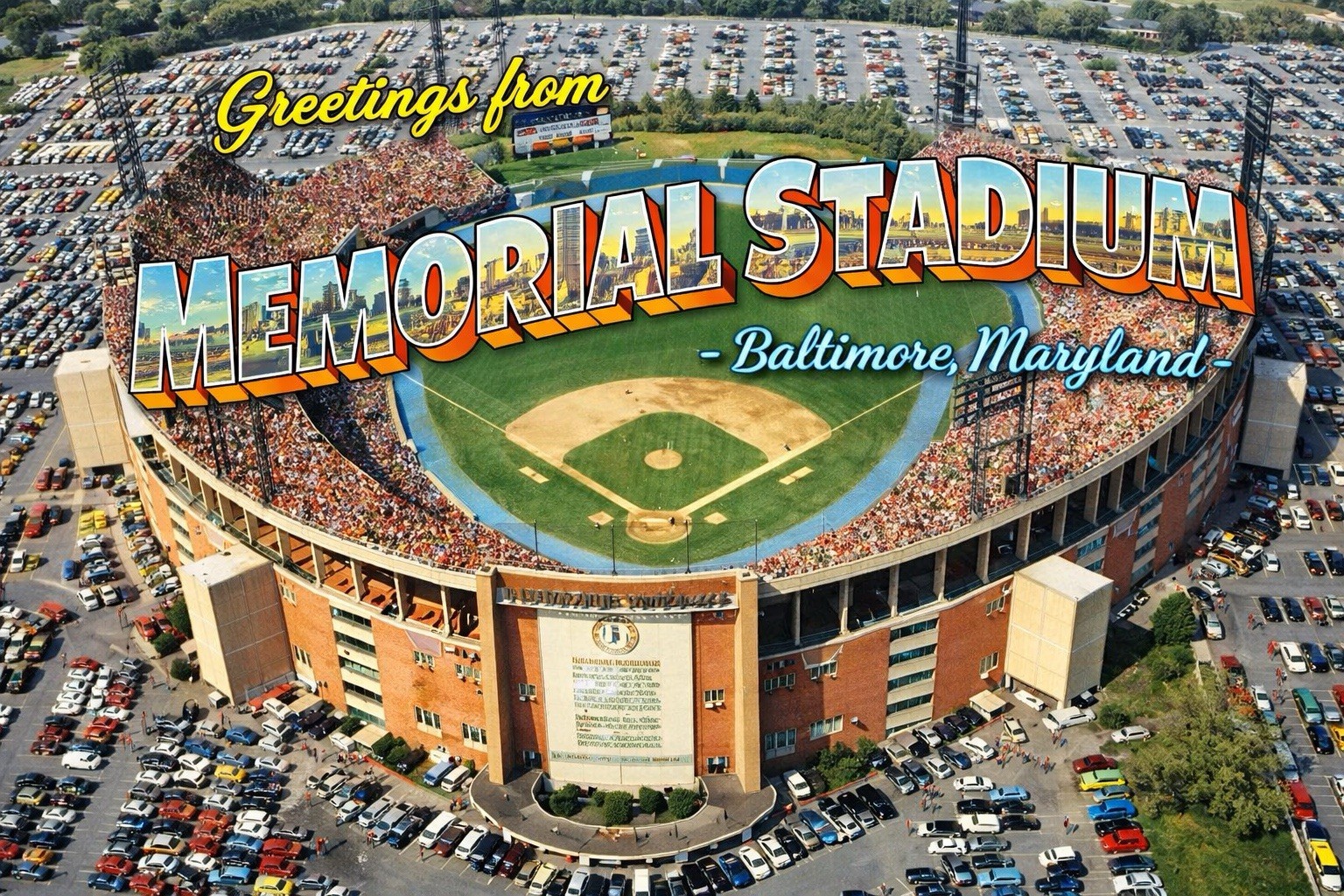 MODERN Postcard Memorial Stadium Baltimore, Maryland A215