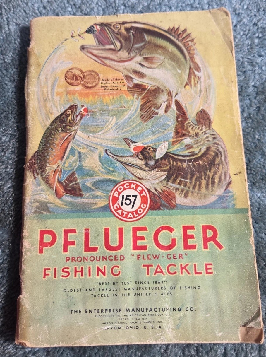 VINTAGE 1937 PFLUEGER FISHING TACKLE POCKET CATALOG  #157