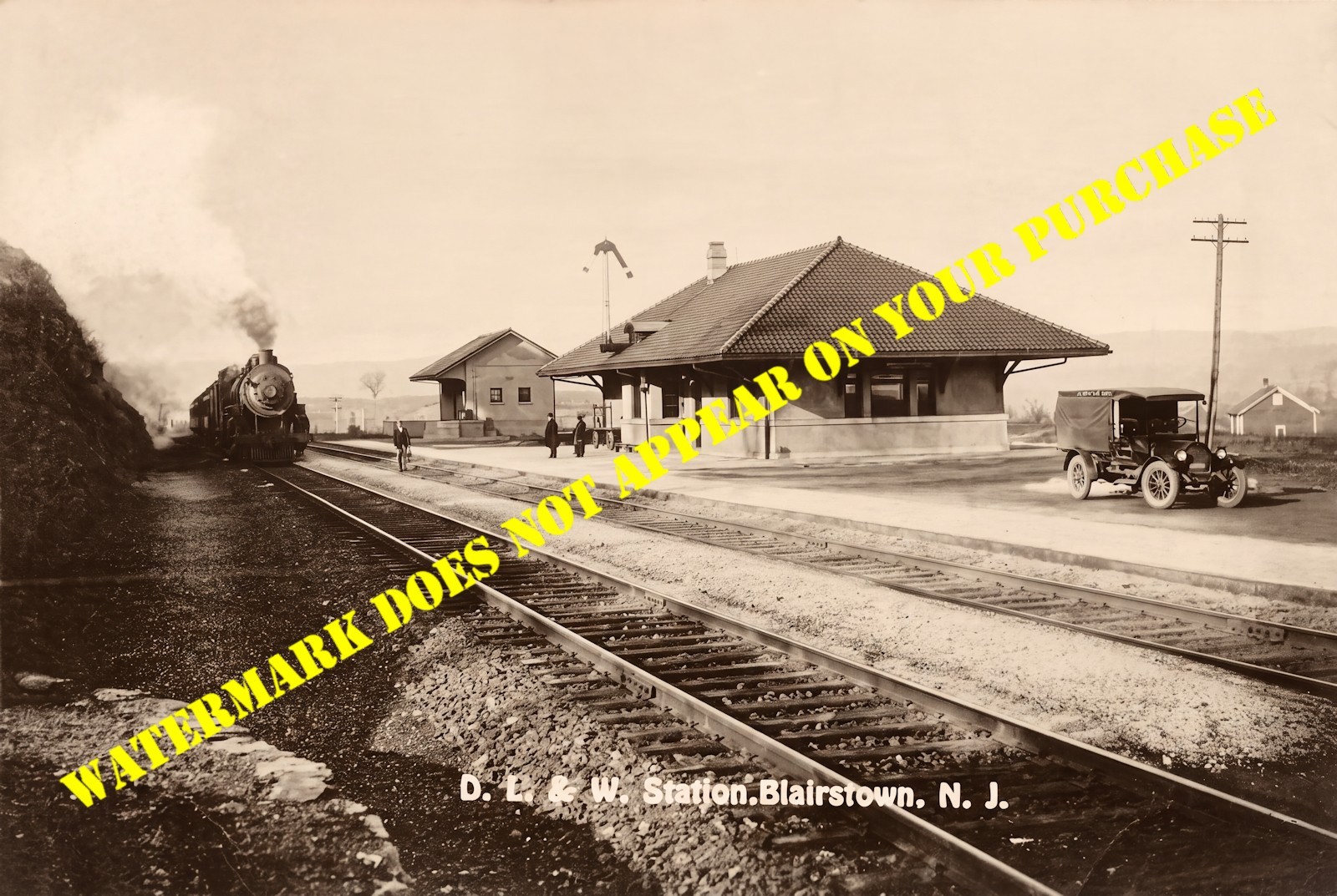 DL&W Blairstown NJ station 8½X11  enlargement from postcard
