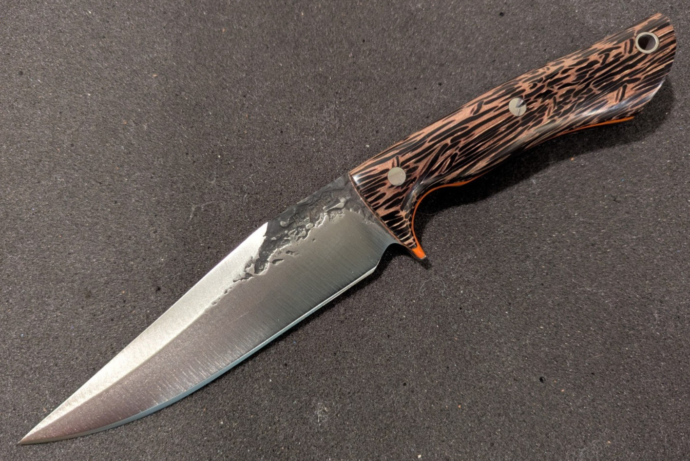 Lon Humphrey Knife Custom Monitor Black Palm Orange Liners Lon Humphrey Knife Custom Monitor Black Palm Orange Liners
