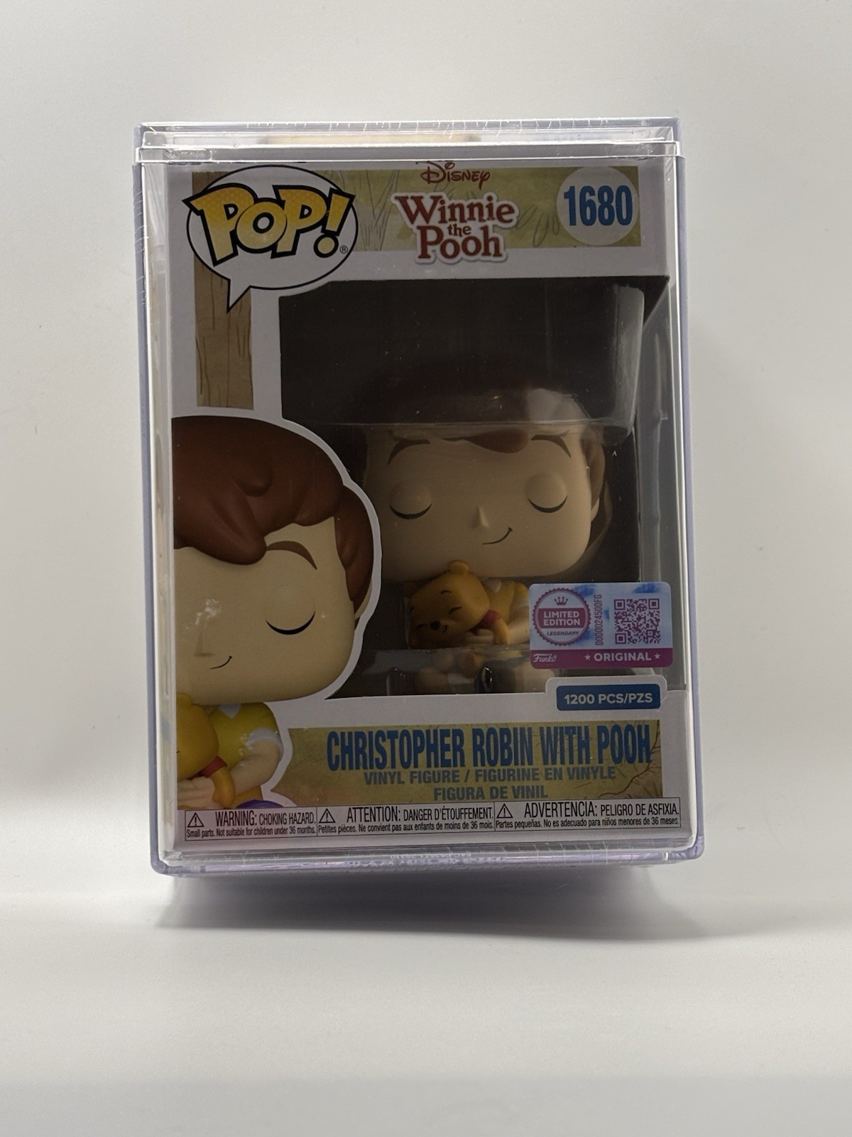 Funko Pop Christopher Robin with Pooh Grail LE 1200 Sticker New In Hard Case